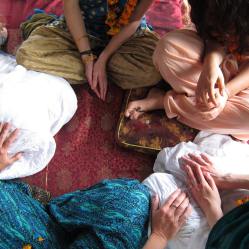 women sitting in circle